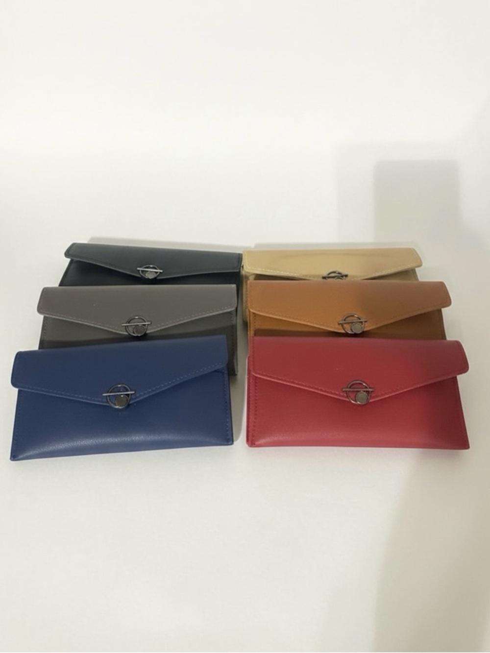 Classic Envelope Leather Wallet - Red, navy,brown,tan,black,gray.